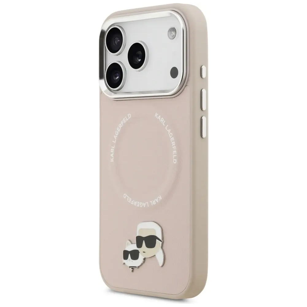 Etui Karl Lagerfeld Karl & Choupette Pins MagSafe do Apple iPhone 17 Pro Max różowy