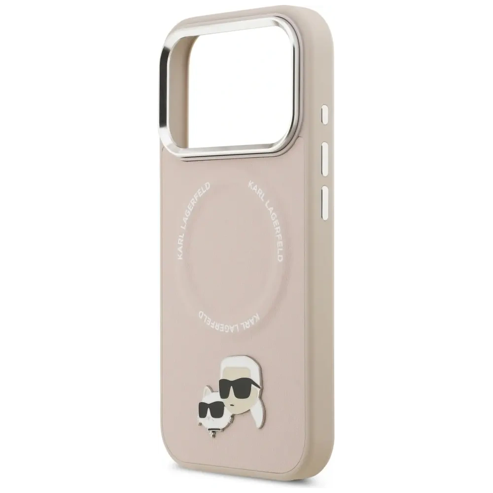Etui Karl Lagerfeld Karl & Choupette Pins MagSafe do Apple iPhone 17 Pro Max różowy