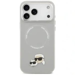 Etui Karl Lagerfeld Karl & Choupette Pins MagSafe do Apple iPhone 17 Pro Max szary