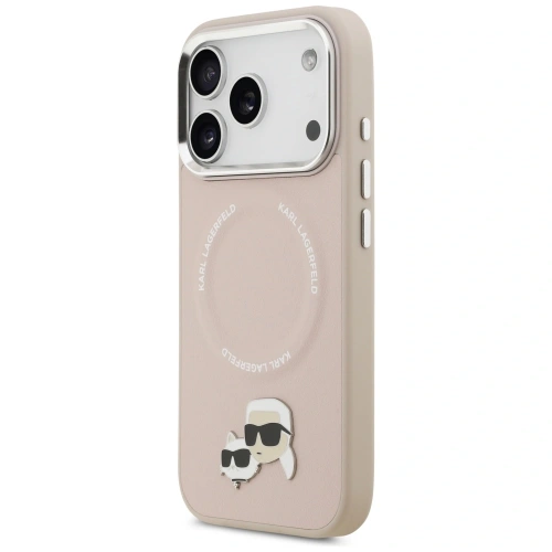 Etui Karl Lagerfeld Karl & Choupette Pins MagSafe do Apple iPhone 17 Pro różowy