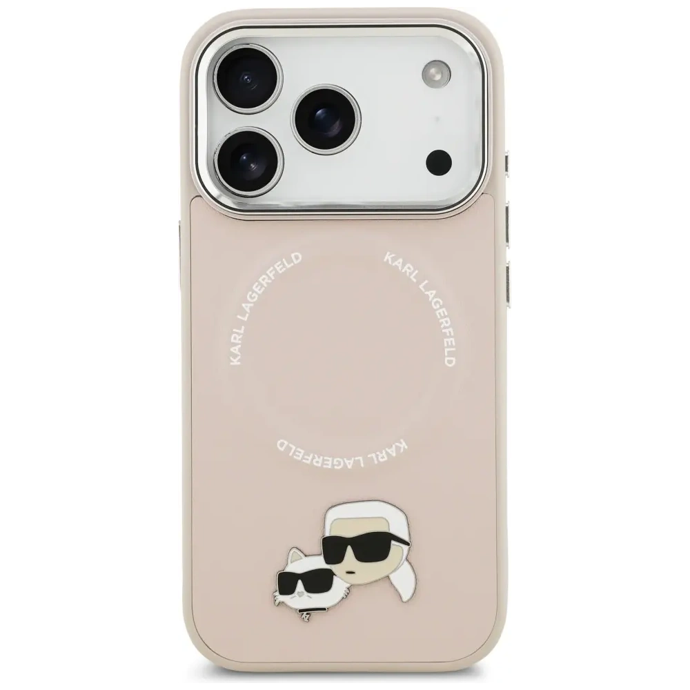 Etui Karl Lagerfeld Karl & Choupette Pins MagSafe do Apple iPhone 17 Pro różowy