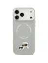 Etui Karl Lagerfeld Karl & Choupette Pins MagSafe do Apple iPhone 17 Pro szary
