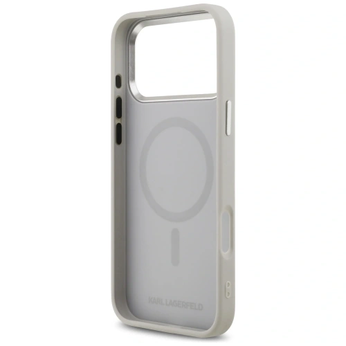 Etui Karl Lagerfeld Karl & Choupette Pins MagSafe do Apple iPhone 17 Pro szary