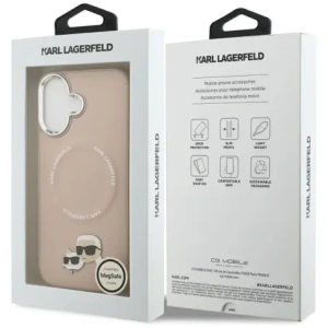 Etui Karl Lagerfeld Karl & Choupette Pins MagSafe do Apple iPhone 17 różowy