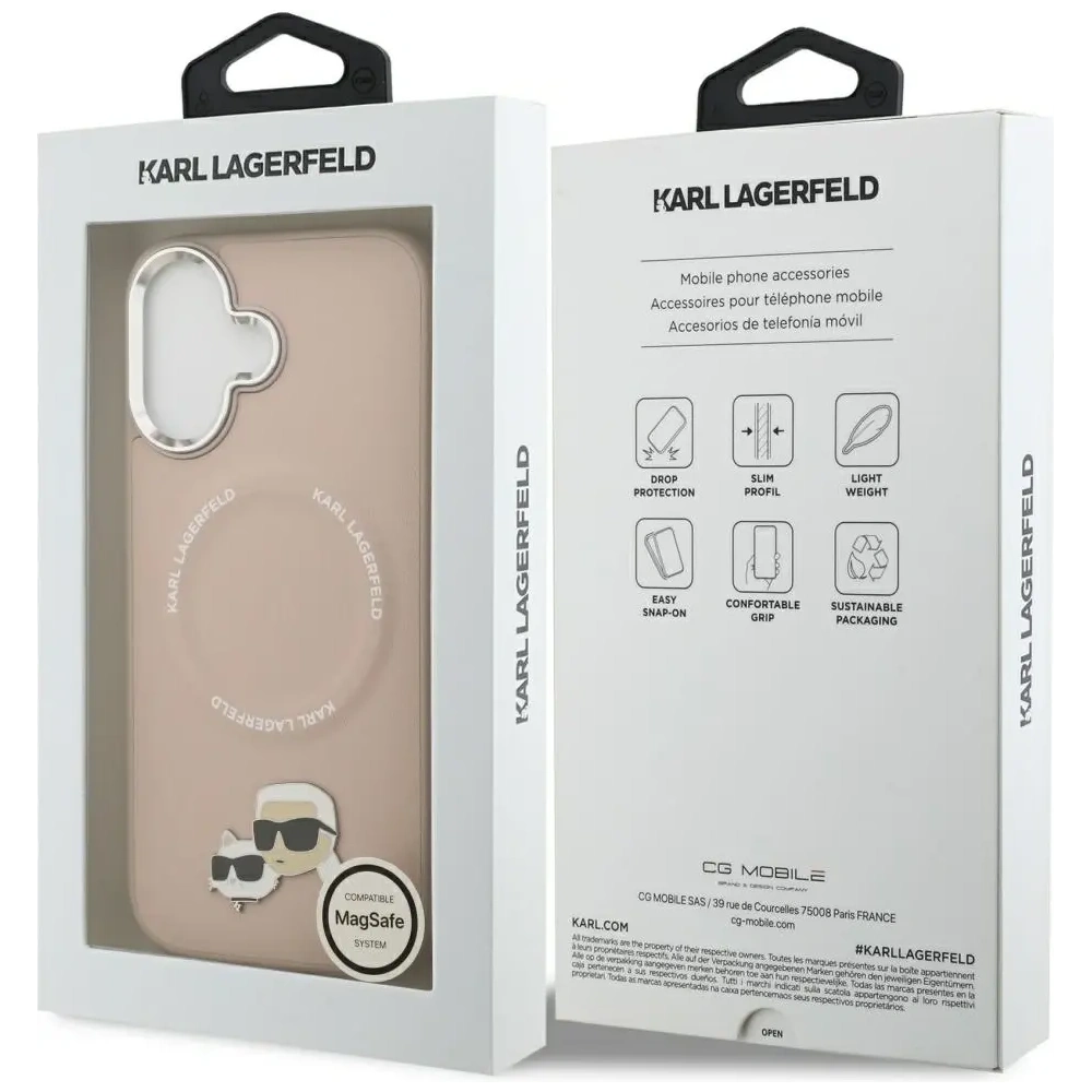 Etui Karl Lagerfeld Karl & Choupette Pins MagSafe do Apple iPhone 17 różowy