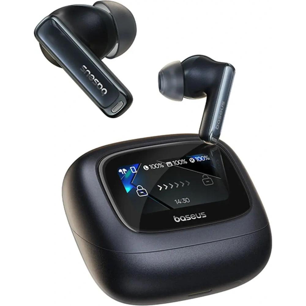 Bezprzewodowe słuchawki dokanałowe Baseus Bowie M2s Ultra TWS z interaktywnym ekranem czarne