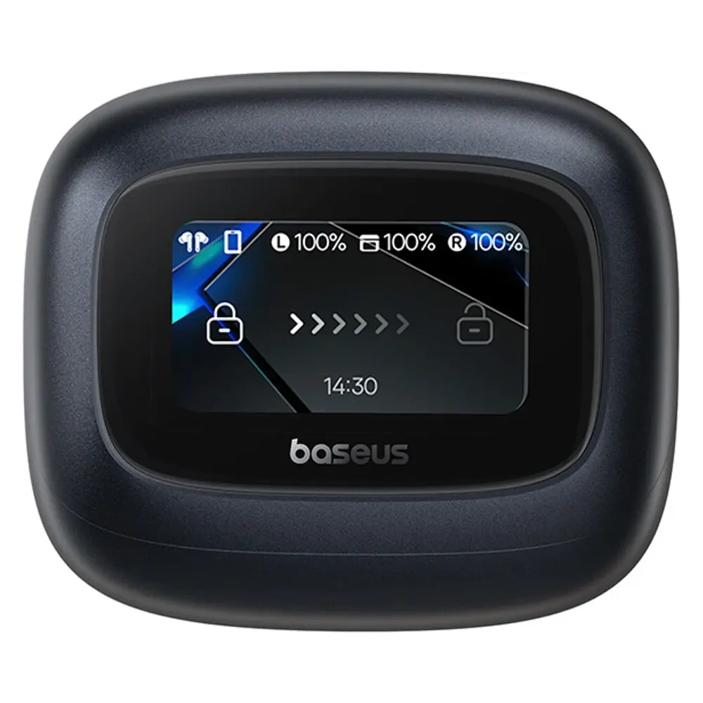 Bezprzewodowe słuchawki dokanałowe Baseus Bowie M2s Ultra TWS z interaktywnym ekranem czarne