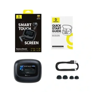 Bezprzewodowe słuchawki dokanałowe Baseus Bowie M2s Ultra TWS z interaktywnym ekranem czarne