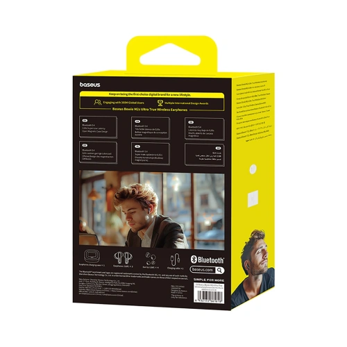Bezprzewodowe słuchawki dokanałowe Baseus Bowie M2s Ultra TWS z interaktywnym ekranem czarne