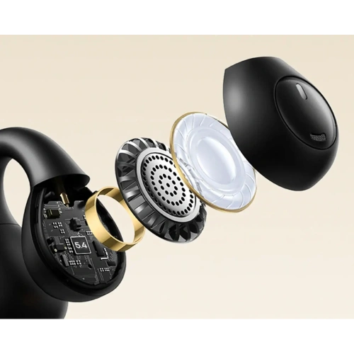 Bezprzewodowe słuchawki Baseus Bass 15 Clip OWS + kabel Baseus Simple USB-C 3A 30cm czarne