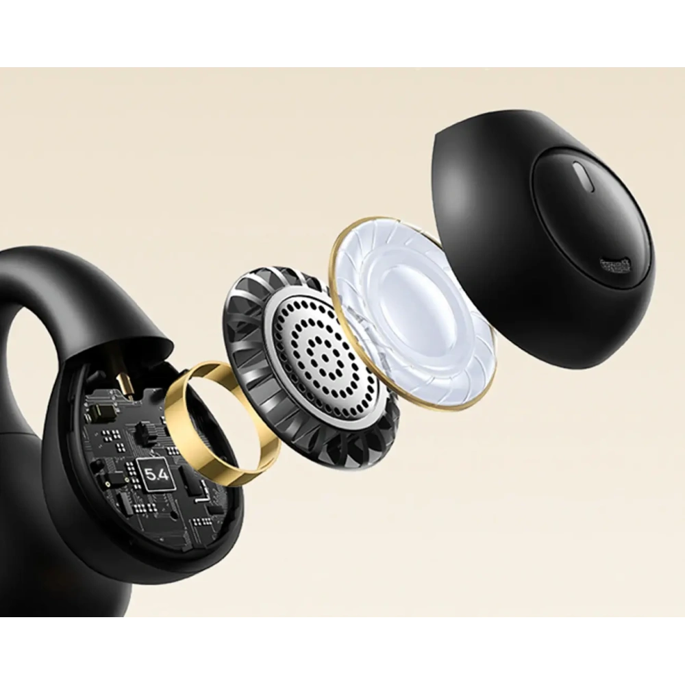 Bezprzewodowe słuchawki Baseus Bass 15 Clip OWS + kabel Baseus Simple USB-C 3A 30cm czarne