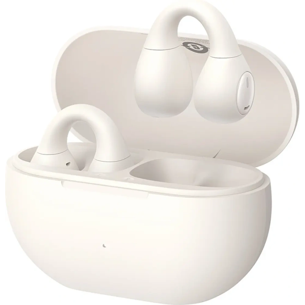 Bezprzewodowe słuchawki Baseus Bass 15 Clip OWS + kabel Baseus Simple USB-C 3A 30cm białe