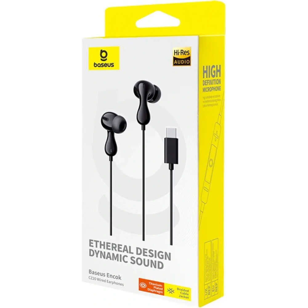 Słuchawki dokanałowe Baseus Encok CZ20 USB-C czarne