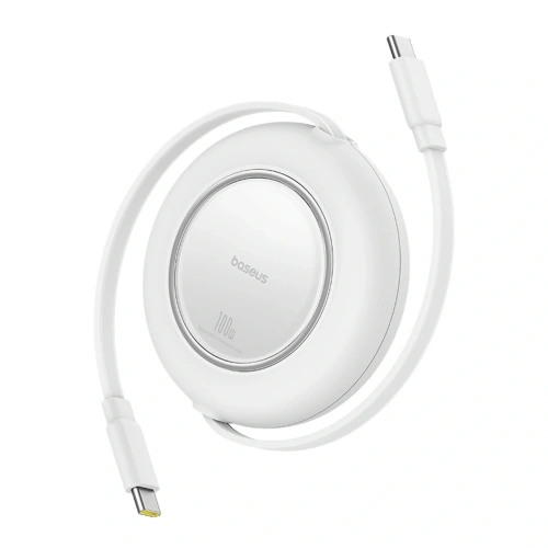 Kabel zwijany Baseus Free2Pull Mini 100W USB-C / USB-C 2m biały
