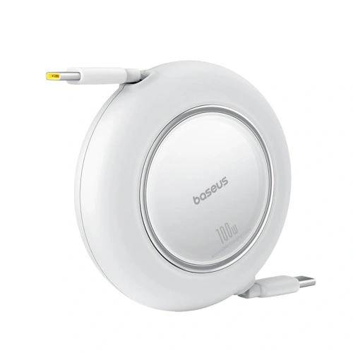 Kabel zwijany Baseus Free2Pull Mini 100W USB-C / USB-C 2m biały