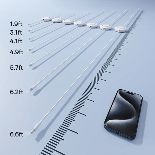 Kabel zwijany Baseus Free2Pull Mini 100W USB-C / USB-C 2m biały