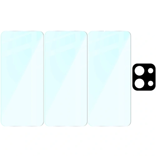 3x Szkło hartowane + szybka na aparat Bizon Glass Clear Pack do Xiaomi Redmi 15C 4G / 5G