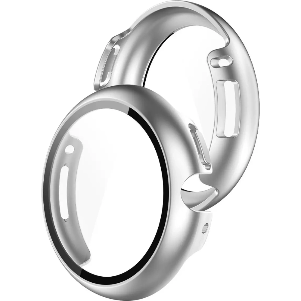 Etui ze szkłem do zegarka Bizon Case+Glass Watch do Google Pixel Watch 4 41mm matowe srebrne