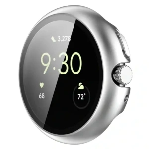 Etui ze szkłem do zegarka Bizon Case+Glass Watch do Google Pixel Watch 4 41mm matowe srebrne