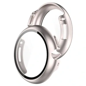 Etui ze szkłem do zegarka Bizon Case+Glass Watch do Google Pixel Watch 4 41mm satynowe szmapańskie