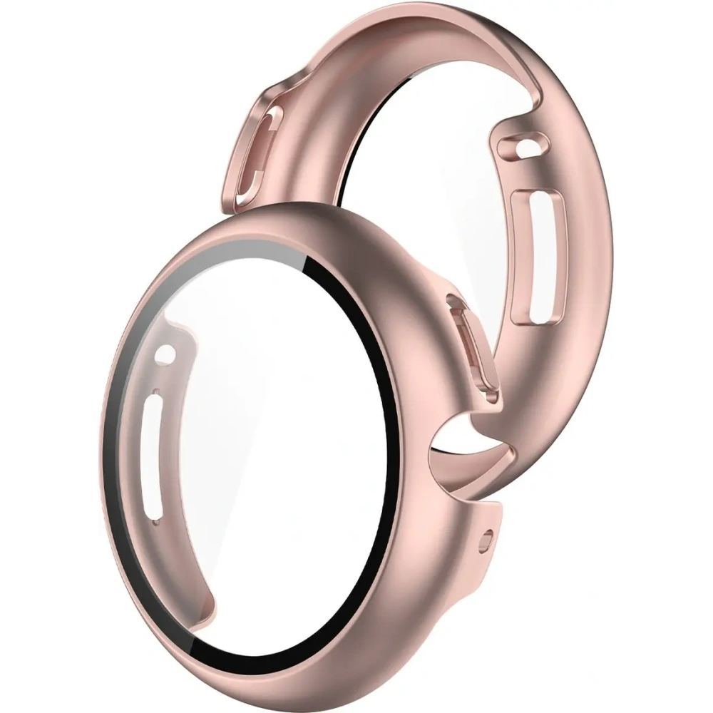 Etui ze szkłem do zegarka Bizon Case+Glass Watch do Google Pixel Watch 4 41mm różowozłote