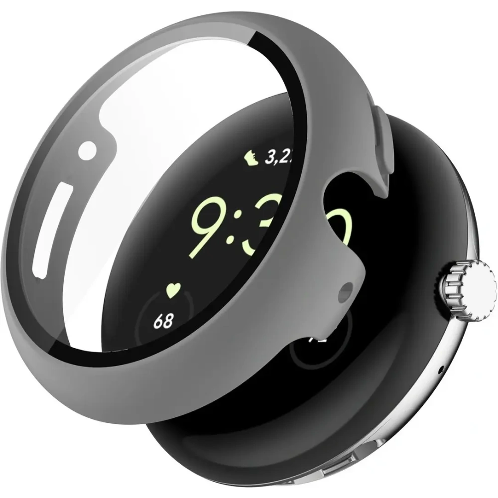 Etui ze szkłem do zegarka Bizon Case+Glass Watch do Google Pixel Watch 4 41mm matowe szare