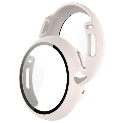 Etui ze szkłem do zegarka Bizon Case+Glass Watch do Google Pixel Watch 4 41mm matowe beżowe