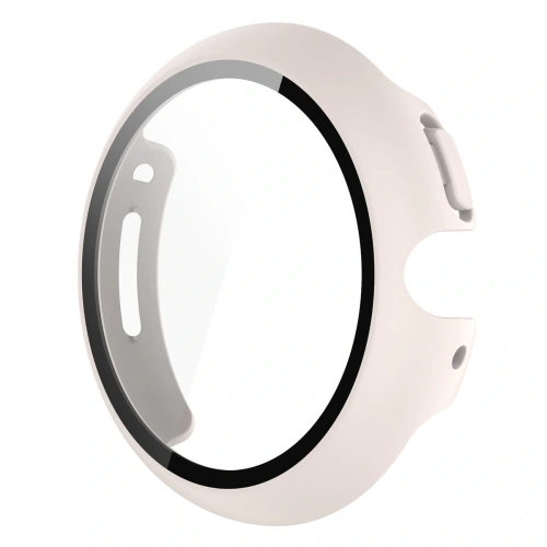 Etui ze szkłem do zegarka Bizon Case+Glass Watch do Google Pixel Watch 4 41mm matowe beżowe
