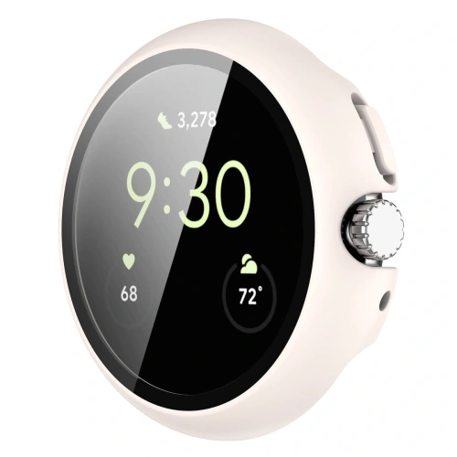 Etui ze szkłem do zegarka Bizon Case+Glass Watch do Google Pixel Watch 4 41mm matowe beżowe