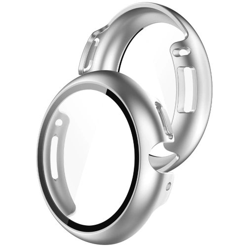 Etui ze szkłem do zegarka Bizon Case+Glass Watch do Google Pixel Watch 4 45mm matowe srebrne