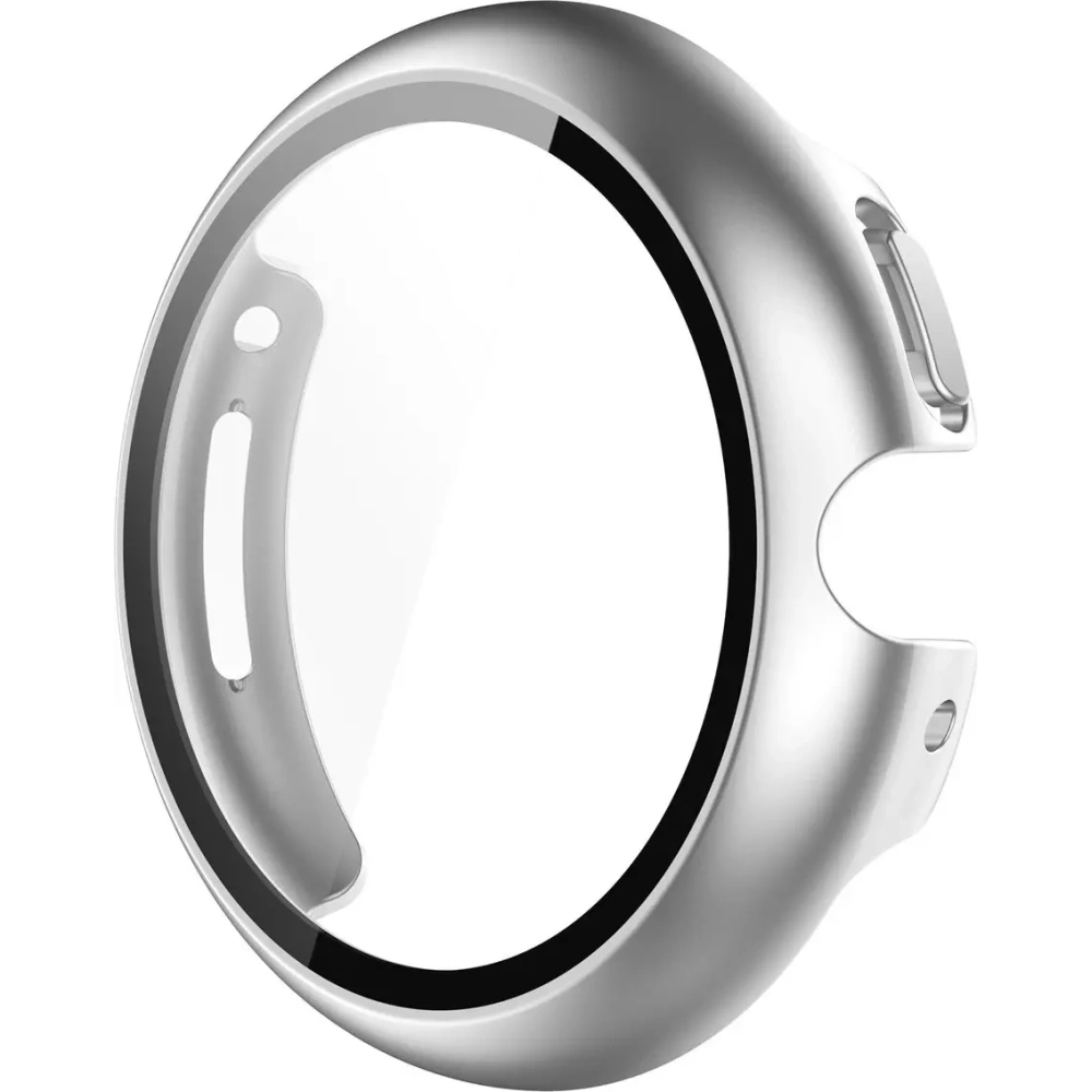 Etui ze szkłem do zegarka Bizon Case+Glass Watch do Google Pixel Watch 4 45mm matowe srebrne