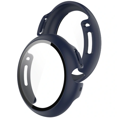 Etui ze szkłem do zegarka Bizon Case+Glass Watch do Google Pixel Watch 4 45mm matowe granatowe