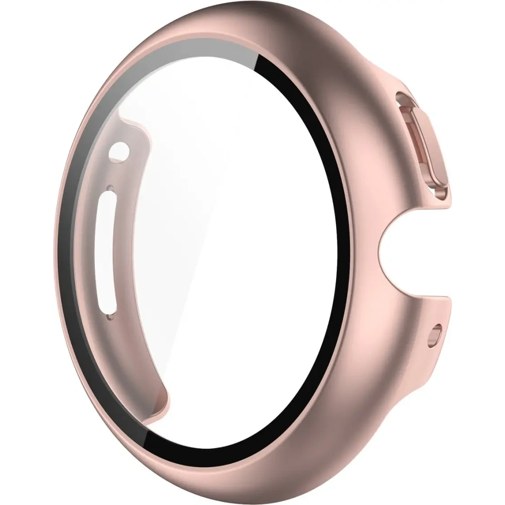 Etui ze szkłem do zegarka Bizon Case+Glass Watch do Google Pixel Watch 4 45mm różowozłote