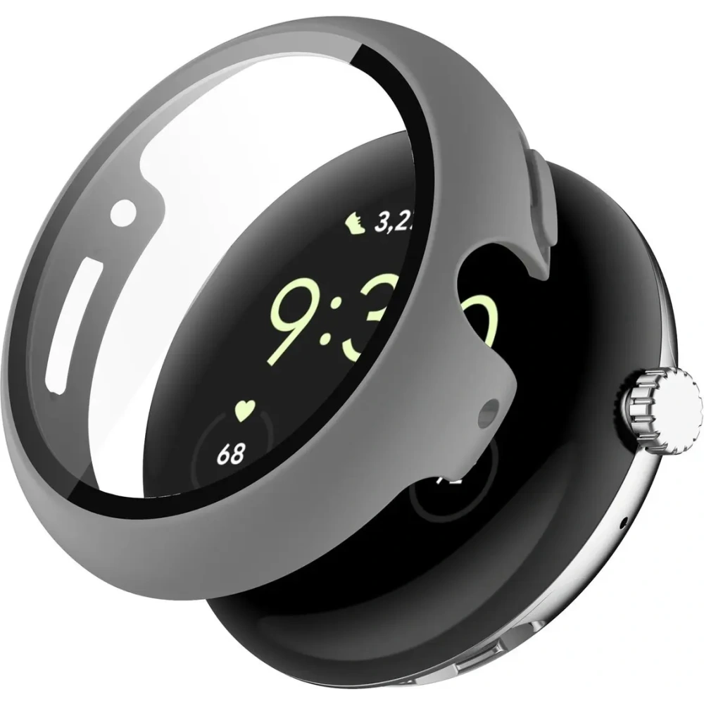 Etui ze szkłem do zegarka Bizon Case+Glass Watch do Google Pixel Watch 4 45mm matowe szare