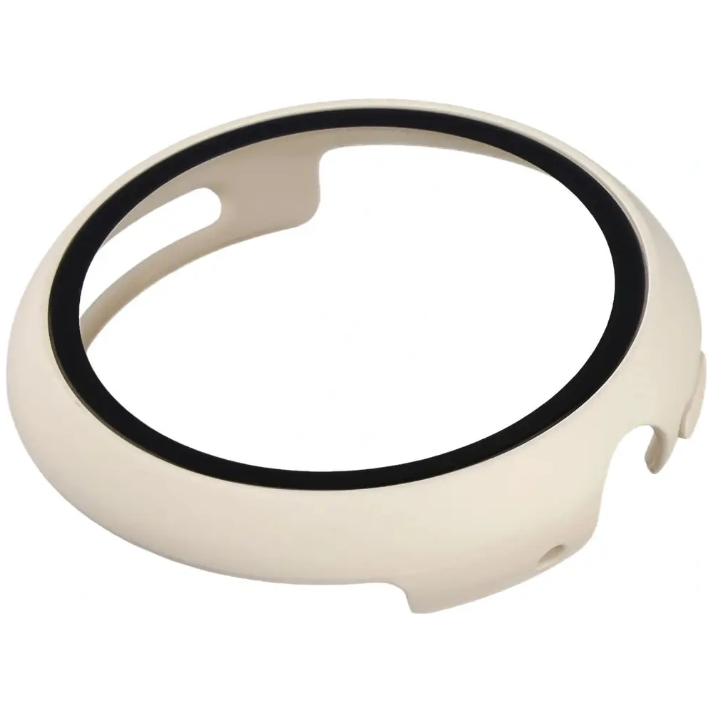 Etui ze szkłem do zegarka Bizon Case+Glass Watch do Google Pixel Watch 4 45mm matowe beżowe