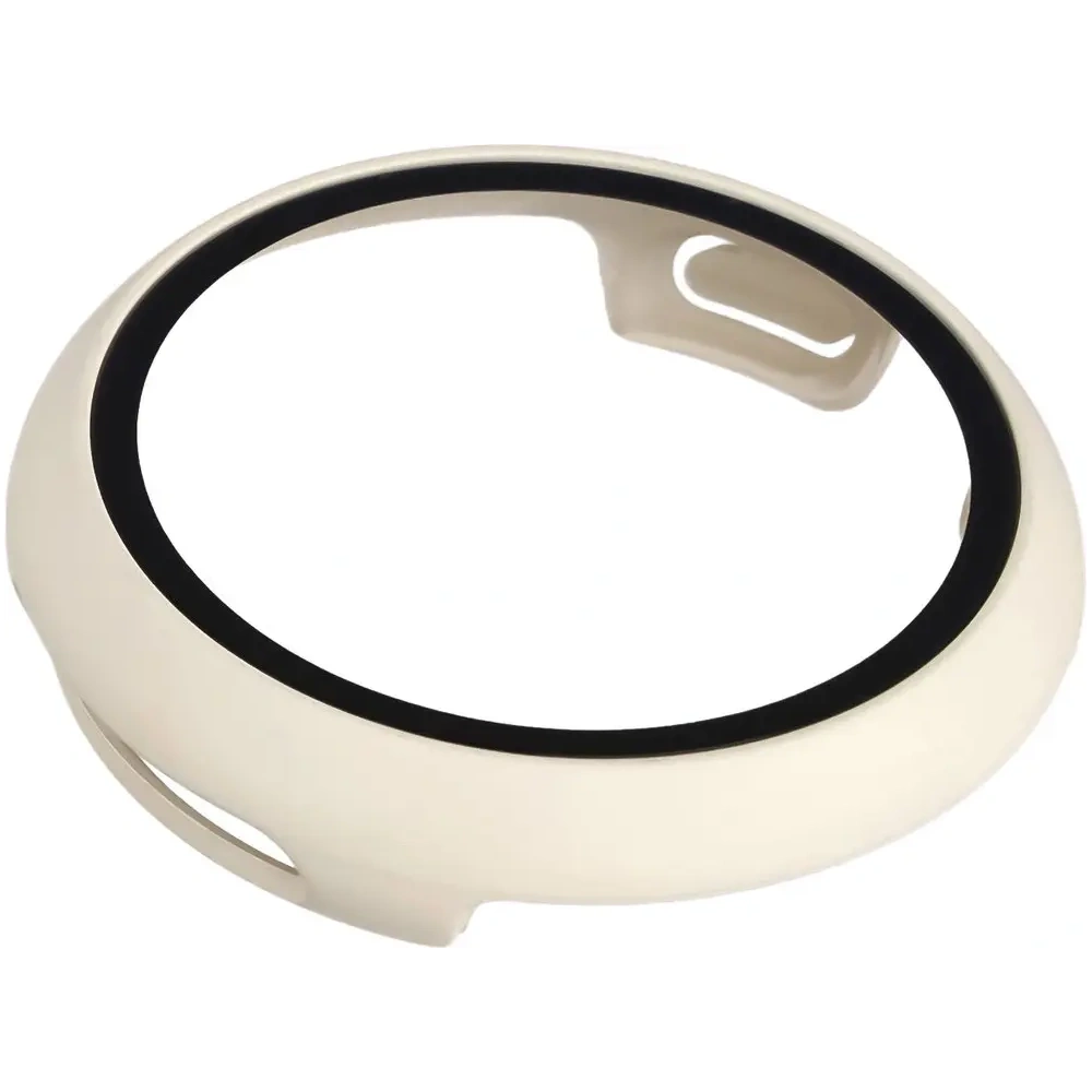 Etui ze szkłem do zegarka Bizon Case+Glass Watch do Google Pixel Watch 4 45mm matowe beżowe