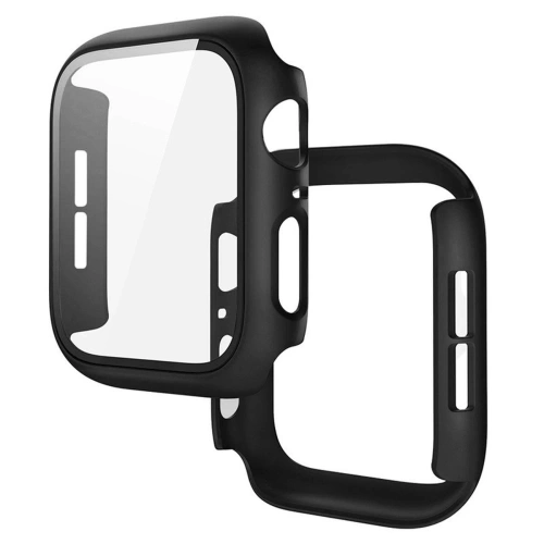 Etui ze szkłem do zegarka Bizon Case+Glass Watch do Apple Watch SE 3 / SE 2 / SE / 6 / 5 / 4 40mm matowe czarne