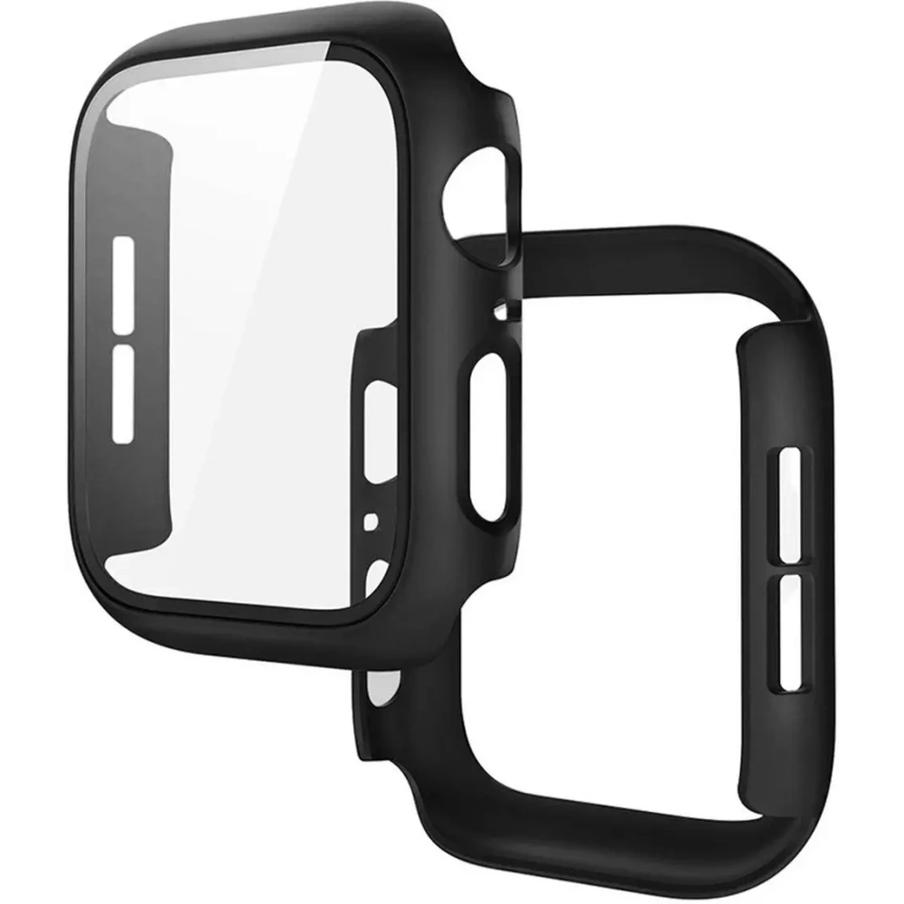Etui ze szkłem do zegarka Bizon Case+Glass Watch do Apple Watch SE 3 / SE 2 / SE / 6 / 5 / 4 40mm matowe czarne