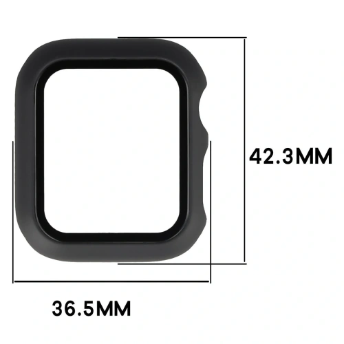Etui ze szkłem do zegarka Bizon Case+Glass Watch do Apple Watch SE 3 / SE 2 / SE / 6 / 5 / 4 40mm matowe czarne