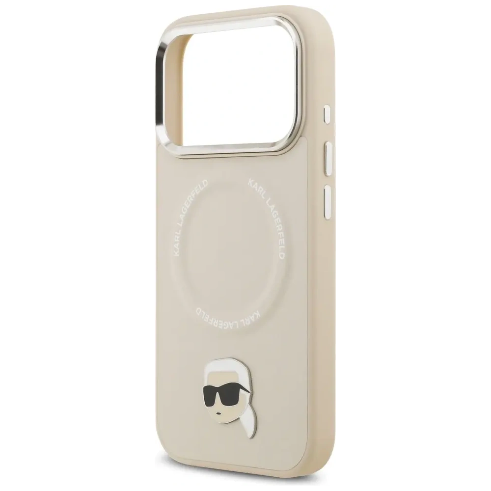 Etui Karl Lagerfeld Karl Pin MagSafe do Apple iPhone 17 Pro Max beżowy