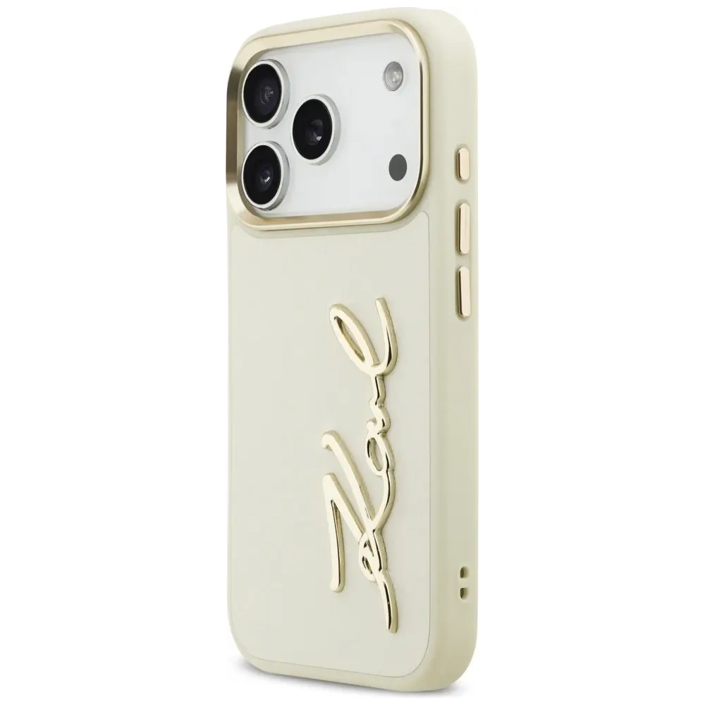 Etui Karl Lagerfeld Karl Script Logo do Apple iPhone 17 Pro beżowy