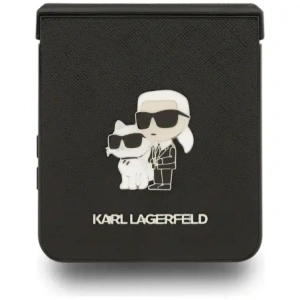 Etui Karl Lagerfeld Saffiano Karl&Choupette Pin do Samsung Galaxy Z Flip7 czarny