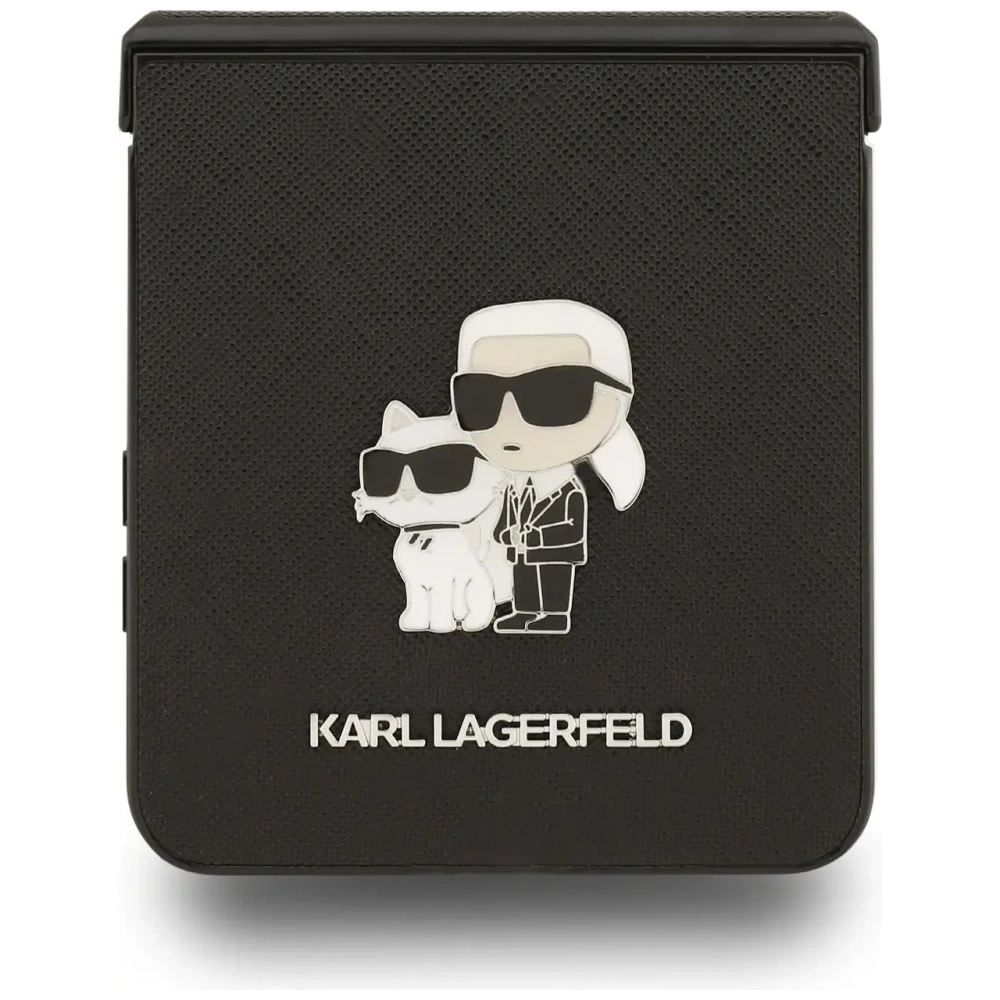 Etui Karl Lagerfeld Saffiano Karl&Choupette Pin do Samsung Galaxy Z Flip7 czarny