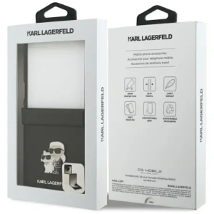 Etui Karl Lagerfeld Saffiano Karl&Choupette Pin do Samsung Galaxy Z Flip7 czarny