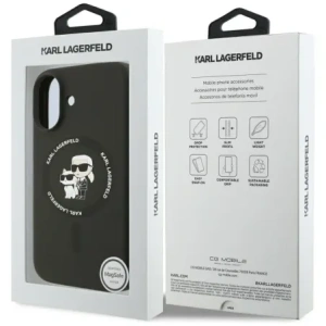 Etui Karl Lagerfeld Silicone Karl&Choupette Ring MagSafe do Apple iPhone 17 czarny
