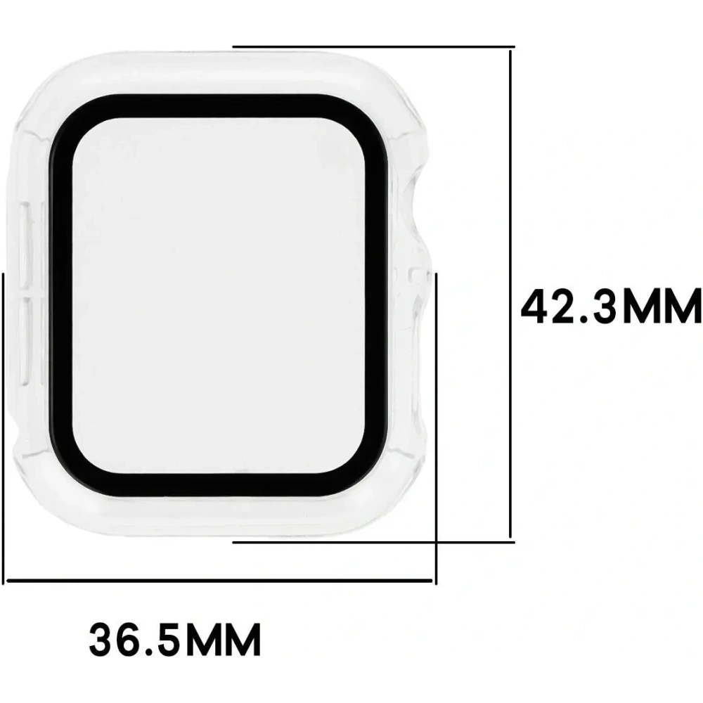 Etui ze szkłem do zegarka Bizon Case+Glass Watch do Apple Watch SE 3 / SE 2 / SE / 6 / 5 / 4 40mm przezroczyste