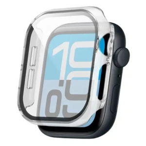 Etui ze szkłem do zegarka Bizon Case+Glass Watch do Apple Watch SE 3 / SE 2 / SE / 6 / 5 / 4 40mm przezroczyste