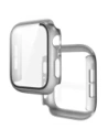 Etui ze szkłem do zegarka Bizon Case+Glass Watch do Apple Watch SE 3 / SE 2 / SE / 6 / 5 / 4 40mm matowe srebrne