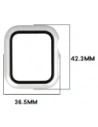 Etui ze szkłem do zegarka Bizon Case+Glass Watch do Apple Watch SE 3 / SE 2 / SE / 6 / 5 / 4 40mm matowe srebrne