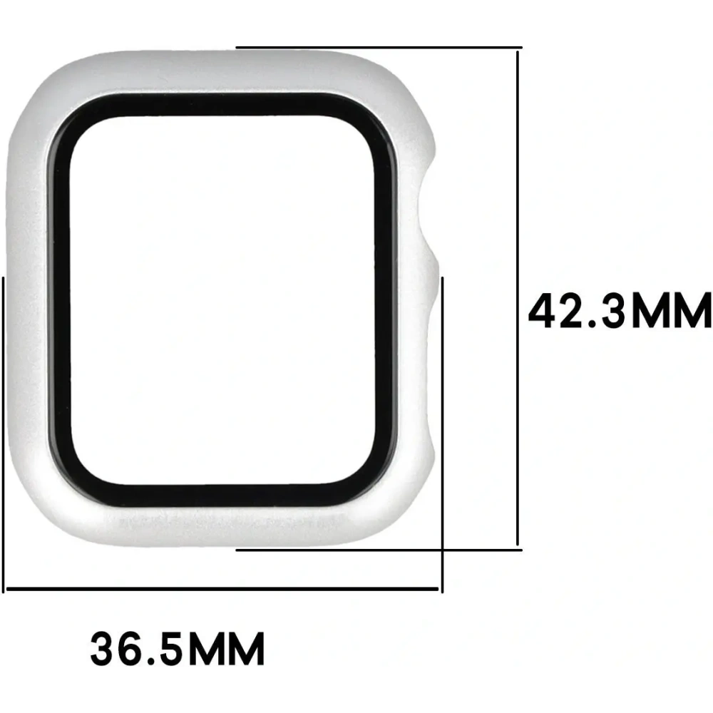 Etui ze szkłem do zegarka Bizon Case+Glass Watch do Apple Watch SE 3 / SE 2 / SE / 6 / 5 / 4 40mm matowe srebrne